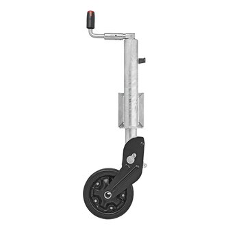 Rueda jockey 73 mm llanta metalica con neumatico de goma 260 x 65 mm plegable