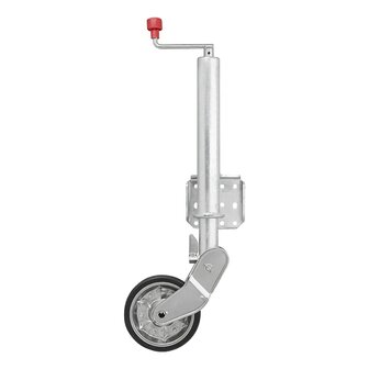 Rueda jockey 60 mm llanta metalica con neumatico de goma 200 x 50 mm plegable