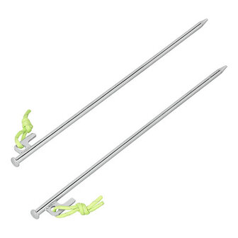 Piqueta para terreno rocoso de 40 cm acero galvanizado con gancho en P Heavy Duty &ndash; set de 6 unidades