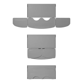Paraviento de cocina de 3 piezas de acero plegable con placa base 63 x 30,5 x 25 cm