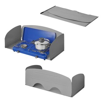 Paraviento de cocina de 3 piezas de acero plegable con placa base 63 x 30,5 x 25 cm
