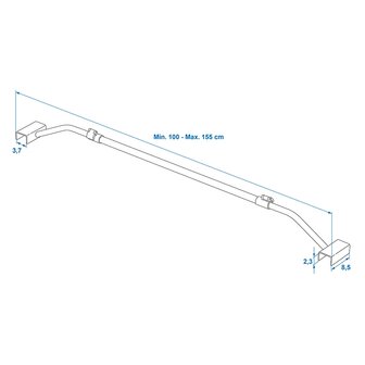 Arco metalico extensible 100-155 cm para lona de remolque