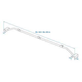 Arco metalico extensible 152&ndash;220 cm para lona de remolque