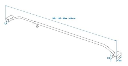 Arco de aluminio extensible 108&ndash;146 cm para lona de remolque