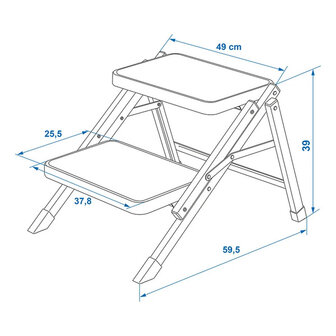 Escalon plegable de 2 peldanos