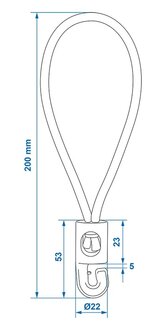 Bucle elastico con gancho de plastico - juego de 10 piezas