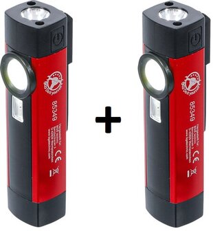 Lampara de mano COB-LED / UV de aluminio 1 W x2 piezas