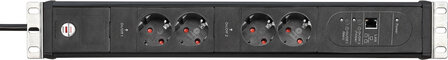 Regleta 2 tomas negra 3 m H05VV-F 3G1,5 formato 19