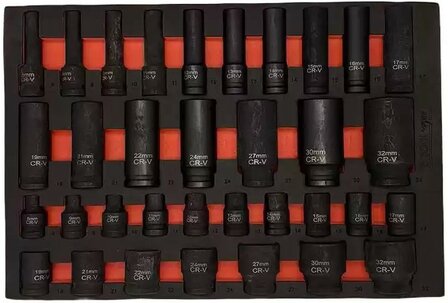 Carro de herramientas de 344 piezas con superficie superior de madera