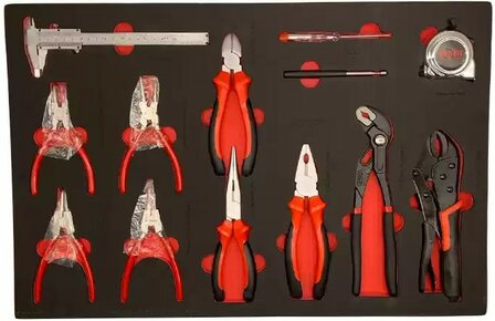 Carro de herramientas de 344 piezas con superficie superior de madera