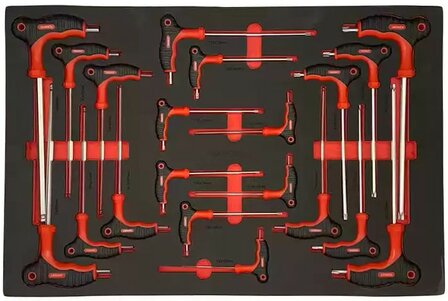 Carro de herramientas de 344 piezas con superficie superior de madera