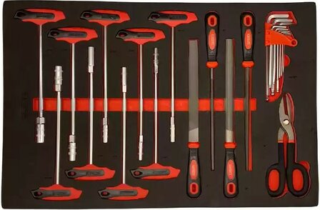 Carro de herramientas de 344 piezas con superficie superior de madera