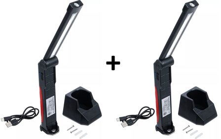 Lampara articulada a bateria LED COB 6,5 W con estacion de carga x2 stuks