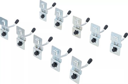 Juego de ganchos simples 40 mm para sistema de modulos de pared 10 piezas