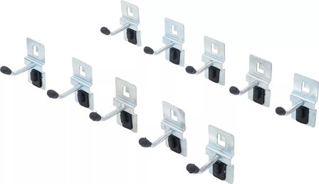 Juego de ganchos simples 40 mm para sistema de modulos de pared 10 piezas