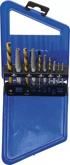 Extractores de tornillos y juego taladros de corte de izquierda HSS titanio-nitrurado 2 