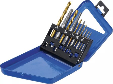 Extractores de tornillos y juego taladros de corte de izquierda HSS titanio-nitrurado 2 