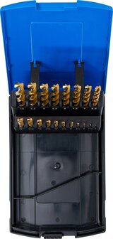 Juego de brocas espirales HSS-G nitrurado de titanio 1 - 10 mm 19 piezas