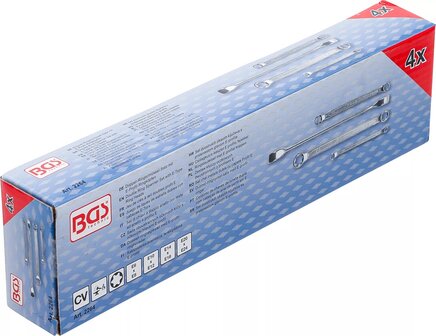 Juego de llaves de estrella dobles con cabezas E-Torx E6xE8 - E20xE24 4 piezas