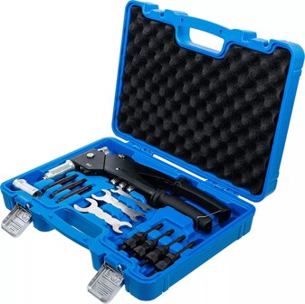 Juego de remachadora para remaches estandar, tuercas remachables y remaches