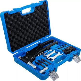 Juego de remachadora para remaches estandar, tuercas remachables y remaches