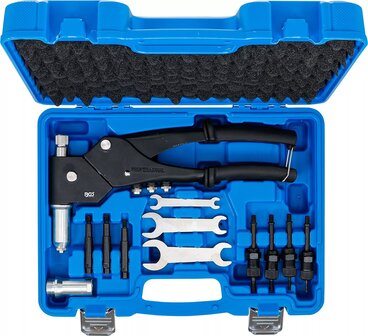 Juego de remachadora para remaches estandar, tuercas remachables y remaches