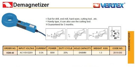 Desmagnetizador diametro 40 mm