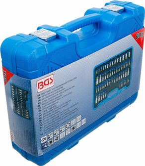 Juego de puntas de vaso y llaves de vaso Perfil E / perfil T (para Torx) / perfil T (para Torx) con orificio / perfil TP (para Torx Plus) 60 pi