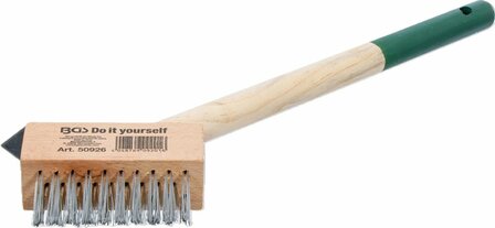 Cepillo de alambre para malas hierbas en juntas mango corto con raspador 300 mm