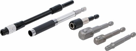 Conjunto de adaptadores y extensiones para taladros electricos 6 piezas