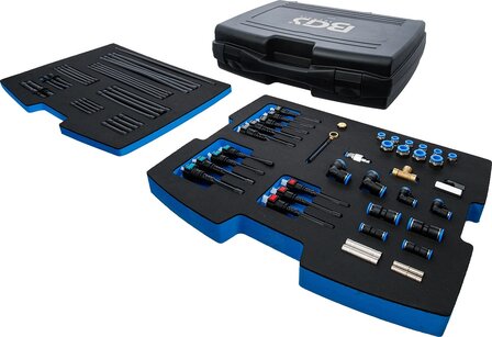 Conjunto de adaptadores y tuberias para medidor digital de presion y compresion BGS 63410
