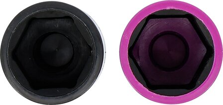 Juego de vasos de impacto con protector de plastico 12,5 mm (1/2) 20,5 / 21,5 mm 2 piezas