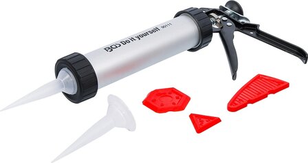 Pistola de silicona de aluminio con set de alisadores 5 piezas