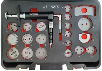 Juego neumatico para retraer pistones de freno &ndash; 21 piezas