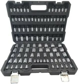 Juego de vasos Torx 1/4 + 3/8 + 1/2 de 101 piezas