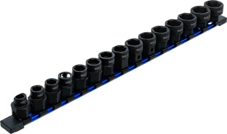 Juego de llaves de vaso de impacto hexagonal extra planas entrada (1/2) 10 - 24 mm 15 piezas