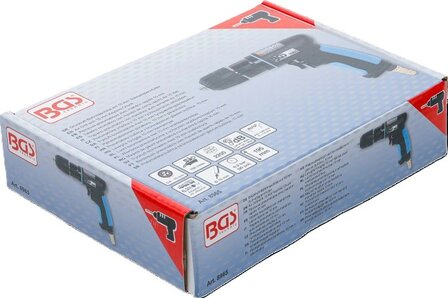 Taladro de aire con mandril de 10 mm sin llave, caja compuesta