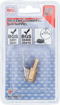 Enchufe inflador de laton 6,3 mm (1/4)