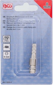Espiga de conexion para manguera de aire de 8 mm