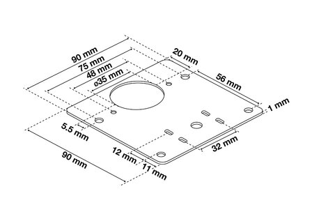 Juego de placas de reparacion de bisagras acero inoxidable 4 piezas