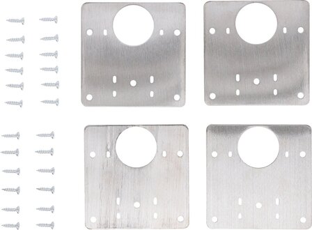 Juego de placas de reparacion de bisagras acero inoxidable 4 piezas