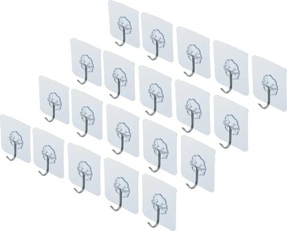 Juego de ganchos adhesivos transparentes autoadhesiva 20 piezas