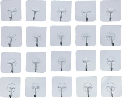 Juego de ganchos adhesivos transparentes autoadhesiva 20 piezas