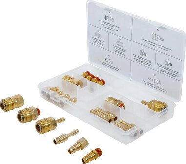 Juego de espigas de conexion y enchufe rapidos de manguera laton 21 piezas