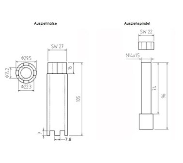 Extractor de inyectores para MAN, Mercedes cuatro dientes