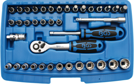 Juego de llaves de vaso Gear Lock entrada 6,3 mm (1/4) 38 piezas