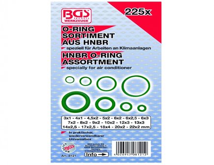 225 piezas HNBR O-Ring Surtido, 3-22 mm &Atilde;