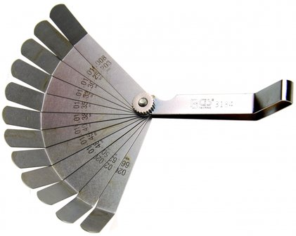 Juego de galgas de precision, curvadas 12 piezas