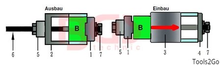 Herramienta para el buje del brazo trasero para BMW E36 / E46