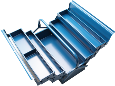 Caja metalica para herramientas 430 x 200 x 200 mm 5 compartimientos